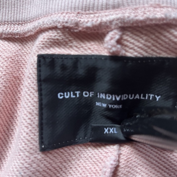 Cult of Individuality French Terry Sweat Shorts in Light Pink Salmon - Picture 8 of 12